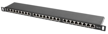 PATCH PANEL 24 PORT 0.5U KAT.5E FTP CZARNY LANBERG