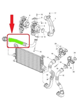 ШЛАНГ ТУРБОИНТЕРКУЛЕРА OPEL ASTRA J 1.7 CDTi