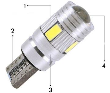 6 светодиодов 5630 W5W Can Bus CANBUS, линза лампы