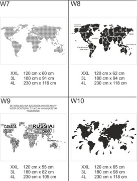 НАКЛЕЙКА НА НАСТЕНУ КАРТА МИРА 3XL