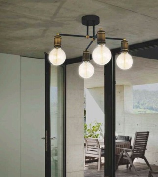 фото ориг. №16, Tk lighting ceiling light retro 4xe27 - black/ golden