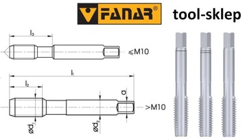 Ручной кран M3 DIN-352 HSS M SET 3 ШТ. FANAR