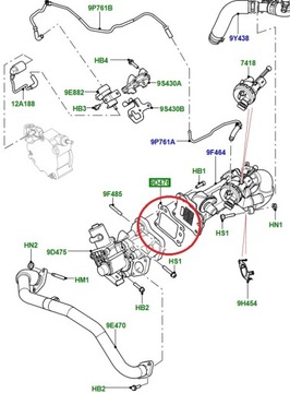 Прокладка клапана EGR 2.2 дизель RR Evoque