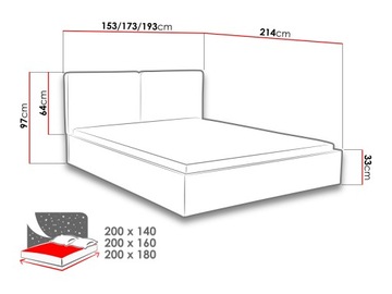 SZYMEK 2-местная КРОВАТЬ 180x200 с ящиком для хранения