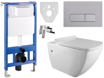 MEXEN STELAŻ WC MISKA VEGA RIMLESS DESKA WOLNOOPADAJĄCA PRZYCISK