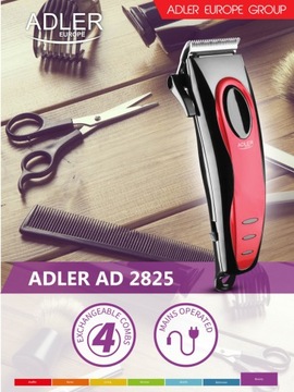 МОЩНАЯ СТРИЖКА ДЛЯ ВОЛОС С 4 НАСАДКАМИ Adler AD2825