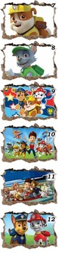 Naklejki na ścianę dla dzieci 3D Psi patrol 130x90