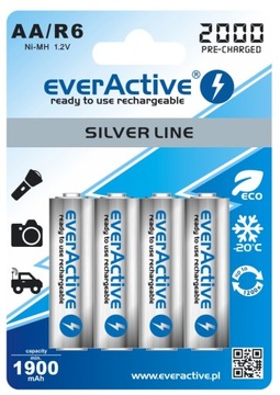 4x Akumulatorki everActive 2000 R6 AA read to use