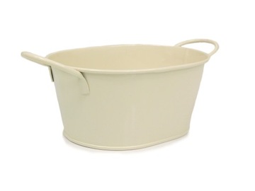 MISKA MISECZKA OSŁONKA METAL uchwyty kremowa 15 cm