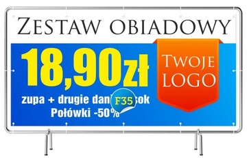 Baner REKLAMOWY Szyld 3x1m Obiady Domowe REKLAMA