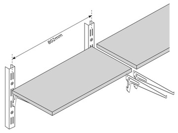 Полка подвесная настенная полка металлическая складская PRO80x50X25 Silver