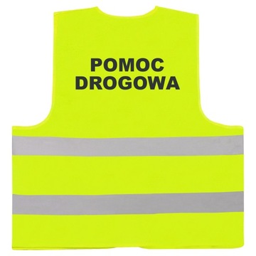 WYTRZYMAŁA KAMIZELKA ŻÓŁTA 120g WZÓR POMOC DROGOWA