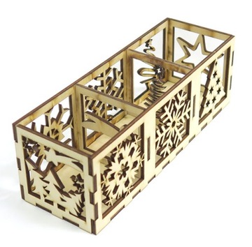 DEKOR ŚWIECZNIK POTRÓJNY TEALIGHT 195x65x65mm YD26