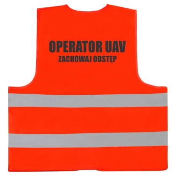 ODBLASKOWA KAMIZELKA LOGO OPERATOR UAV POMARAŃCZ L