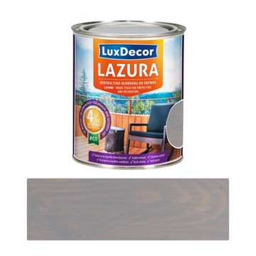 Luxdecor Lazura 4 lata ochrony 0,75l SZARY