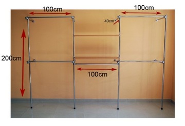 НАСТЕННЫЙ КНИЖНЫЙ ШКАФ 2 ПОЛКИ 300x200x40см ВЕШАЛКА c1