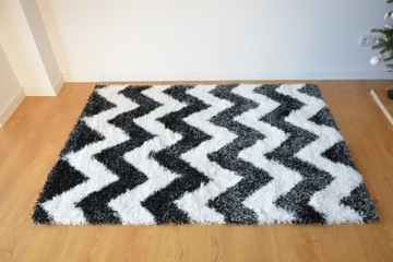 фото ориг. №2, Carpet shaggy polyester 5cm 200x300 zigzag black