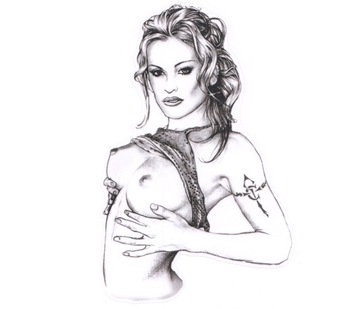 NAKLEJKA SZKIC DZIEWCZYNA ANGELIKA SEXY GIRL