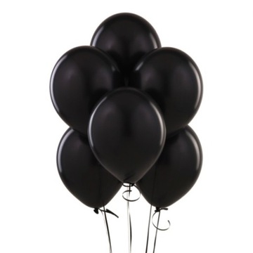 Balony Pastelowe CZARNE 25szt 27cm