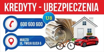 2x1m Solidny Baner reklama - Ubezpieczenia Kredyty