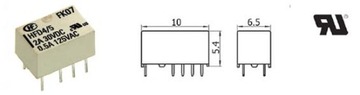Przekaźnik HFD4/12V 12V 2A/30V DC DPDT