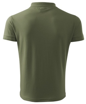 ELEGANCKA KOSZULKA POLO KHAKI NADRUK GŁUSZEC - S