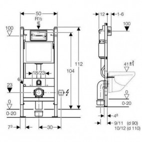 КАРКАС УНИТАЗА GEBERIT BASIC + СИДЕНЬЕ БЕЗОБОДКИ MEXEN CUBE