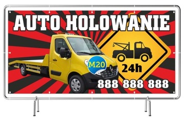 Solidny Baner reklamowy 3x1m Auto Holowanie Pomoc