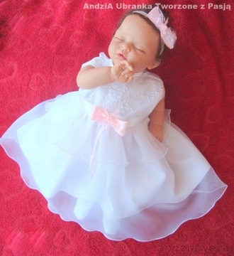 СКАЗОЧНОЕ платье, повязка на голову, КРЕСТИТЕЛЬНАЯ ОДЕЖДА 92 / 98