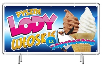 Gotowe Projekty REKLAMA 2mx1m -Lody Kręcone Wzory