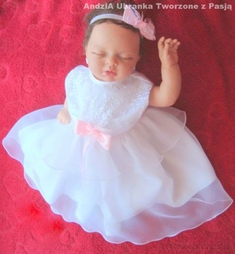 СКАЗОЧНОЕ платье, повязка на голову, КРЕСТИТЕЛЬНАЯ ОДЕЖДА 92 / 98