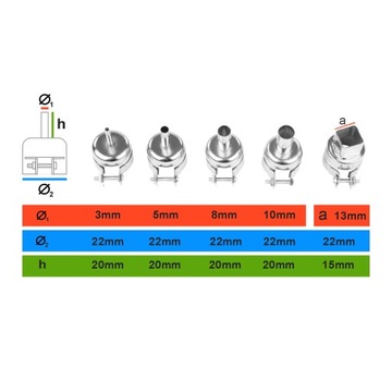 ZESTAW DYSZ HOT AIR DO LUTOWANIA METODĄ SMD STAMOS