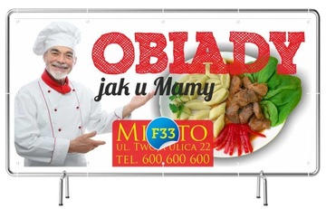 Baner REKLAMA 3x1m - OBIADY SZYLD Restauracja