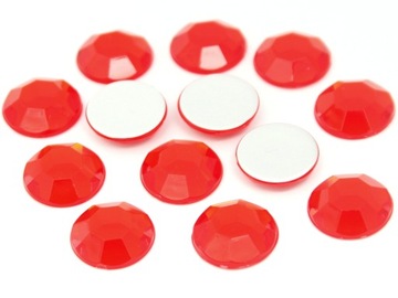DN152 CYRKONIE 3mm 80szt dżety kaboszony czerwone