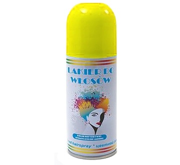 Zmywalna Farba do Włosów Kolorowy Spray ŻÓŁTA Karnawał Party