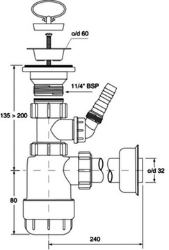 Syfon umywalkowy butelkowy HC1LWM