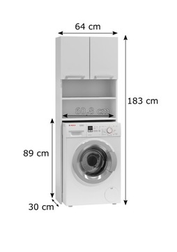 ШКАФ ДЛЯ СТИРАЛЬНОЙ МАШИНЫ Pola 64x30x183 см ДЛЯ ВАННОЙ подвесной шкаф для ванной комнаты