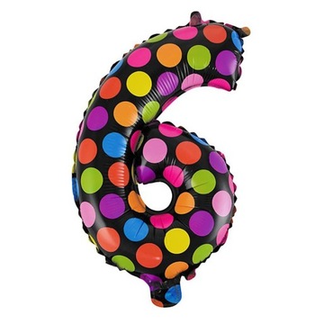 Balon Foliowe Foliowy Urodziny Cyferki Cyfra 6