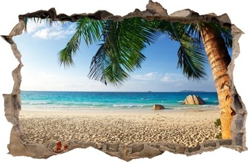 NAKLEJKI NA ŚCIANĘ Dziura PLAŻA PALMY 04 100x65 cm