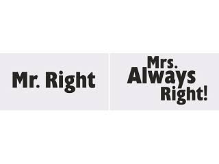 Tabliczki do zdjęć Mr Right Mrs Always Right TDZ3