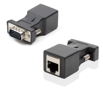 Extender VGA M - RJ45 LAN CAT5 CAT6 po skrętce 20M