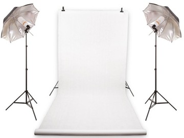 ZESTAW DOMOWE STUDIO 2x625W + TŁO FOTO 2,75x5m