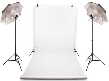 ZESTAW DOMOWE STUDIO 2x625W + TŁO FOTO 2,75x5m