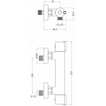 фото ориг. №6, Shower mixer thermostatic - round deante neo joko chrome boj_ 04bt