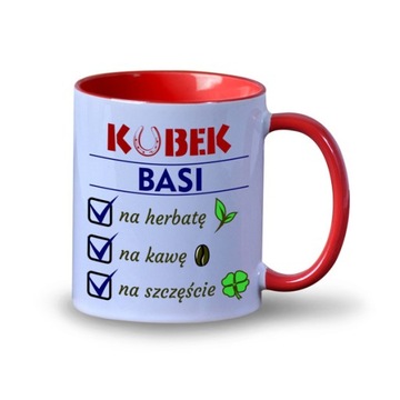 Kubek 'Na szczęście' + DOWOLNE IMIĘ prezent