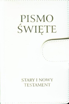 Pismo Święte. Stary i Nowy Testament. Białe z zapięciem