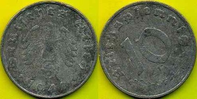 NIEMCY 10 Reichspfennig 1942 r F - Zn
