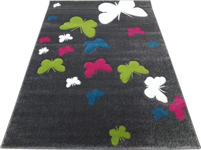 Dywan do dziecięcego pokoju 160 x 230 cm dziecięcy MOTYLKI dla dziewczynki