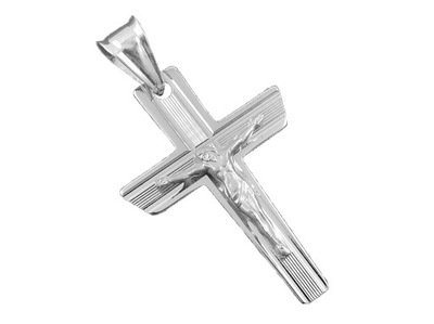Wisiorek krzyż krzyżyk srebrny z Jezusem DEW-58 waga: 2,5g wypro. w PL