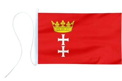 Flaga Herb Gdańska bandera jachtowa 45x30cm qg